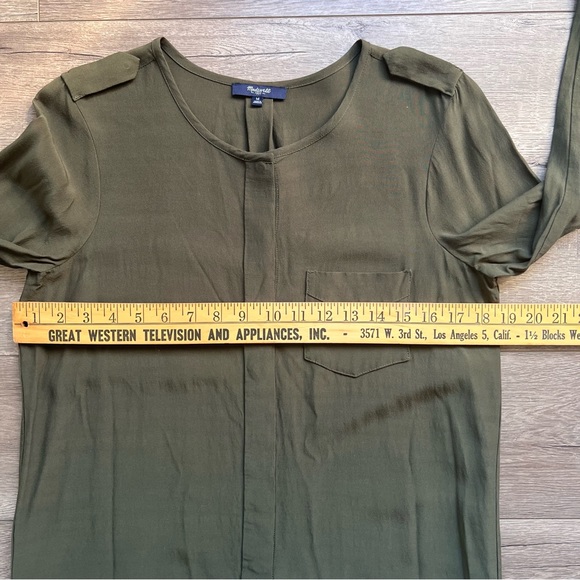 Madewell Army Green Tunic Henley Style Dress Size Medium - Picture 7 of 11